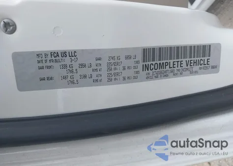 2017 Dodge Grand Caravan Se z USA, uszkodzony, nr VIN 2C7WDGBG3HR711603